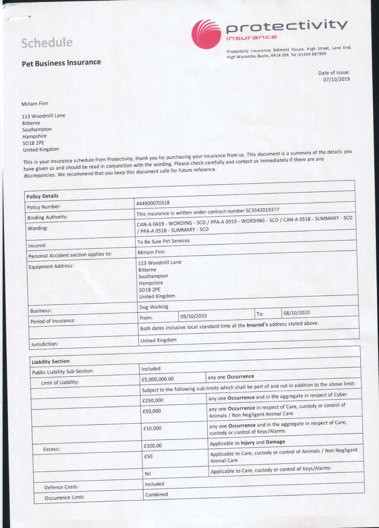 dog walking contract uk